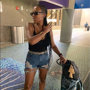 Distressed Denim shorts